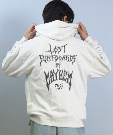 【限定】lost /長袖 ジップアップパーカー バックプリント L25F-1202 ロスト メンズ ムラサキスポーツ限定