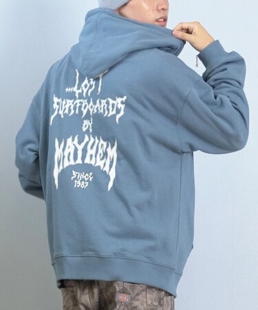 【限定】lost /長袖 ジップアップパーカー バックプリント L25F-1202 ロスト メンズ ムラサキスポーツ限定