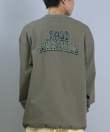 【限定】lost /長袖Tシャツ ロンT 機能素材 PISCES LOGO LS TEE L25F-2207 ロストメンズ ムラサキスポーツ限定