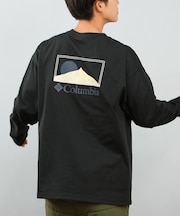 【限定】Columbia/ロンT 長袖Tシャツ バックプリント 吸湿速乾 紫外線防止 SUNRISE EDGE GRAPHIC LS T PM0929 コロンビア ユニセックス メンズ ムラサキスポーツ限定