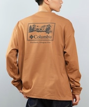 【限定】Columbia/ロンT 長袖Tシャツ バックプリント 吸湿速乾 紫外線防止 SUNRISE EDGE GRAPHIC LS T PM0929 コロンビア ユニセックス メンズ ムラサキスポーツ限定