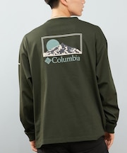 【限定】Columbia/ロンT 長袖Tシャツ バックプリント 吸湿速乾 紫外線防止 SUNRISE EDGE GRAPHIC LS T PM0929 コロンビア ユニセックス メンズ ムラサキスポーツ限定