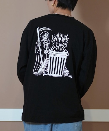 【限定】LURKING CLASS/TRASH FIRE LS TEE ST24HTM02 長袖 Tシャツ ロンT バックプリント ラーキングクラス メンズ ムラサキスポーツ限定