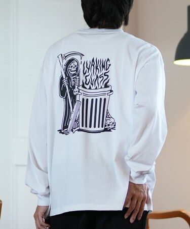 【限定】LURKING CLASS/TRASH FIRE LS TEE ST24HTM02 長袖 Tシャツ ロンT バックプリント ラーキングクラス メンズ ムラサキスポーツ限定