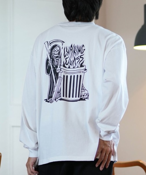 【限定】LURKING CLASS/TRASH FIRE LS TEE ST24HTM02 長袖 Tシャツ ロンT バックプリント ラーキングクラス メンズ ムラサキスポーツ限定