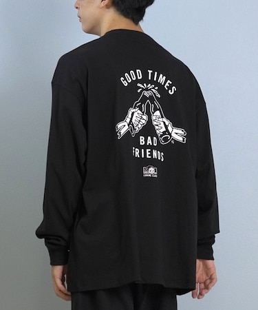 【限定】LURKING CLASS/GOOD TIMES L S TEE ST25FTM01 長袖 Tシャツ ロンT バックプリント ラーキングクラス メンズ ムラサキスポーツ限定