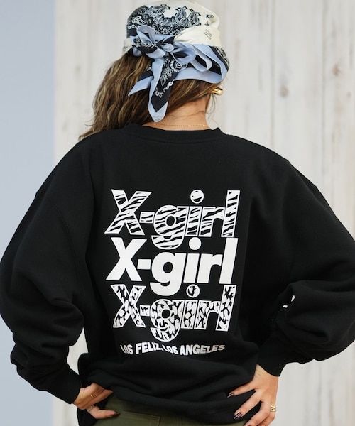 X-GIRL/トレーナー スウェット バックプリント アニマル柄