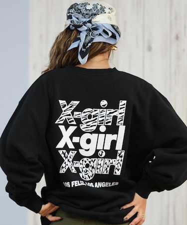 X-GIRL/トレーナー スウェット バックプリント アニマル柄 105253012023 エックスガール レディース ムラサキスポーツ