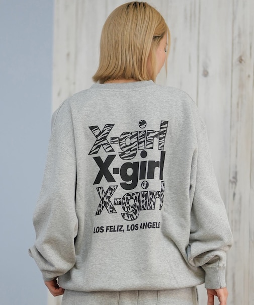 X-GIRL/トレーナー スウェット バックプリント アニマル柄 105253012023 エックスガール レディース ムラサキスポーツ
