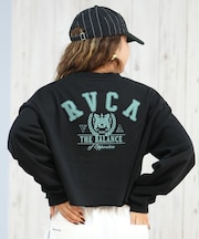RVCA/ARCH COLLEGE CROPPED CREW トレーナー テリー素材 クロップド丈 スウェット BF044-001 ルーカ レディース ムラサキスポーツ