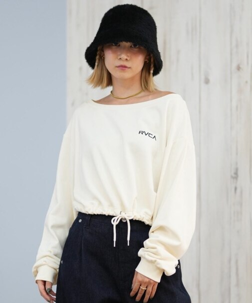 RVCA/トレーナー スウェット MINI RVCA OFF SHOULDER SWEAT SHIRT BF044-006 ルーカ レディース ムラサキスポーツ