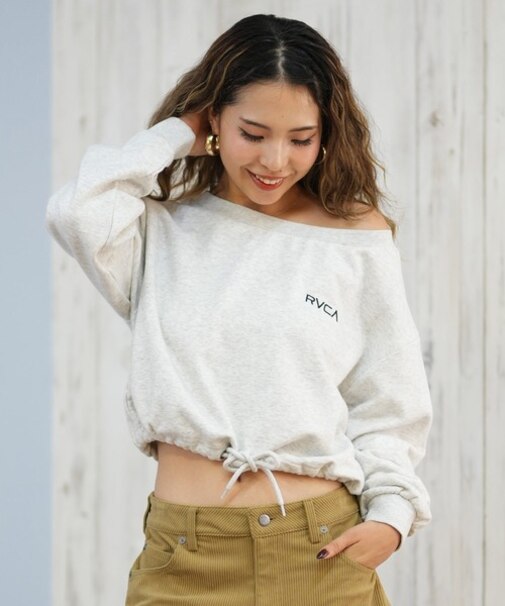 RVCA/トレーナー スウェット MINI RVCA OFF SHOULDER SWEAT SHIRT BF044-006 ルーカ レディース ムラサキスポーツ