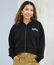 RVCA/NEAT ZIP HOODIE パーカー ジップアップフーディー クロップド丈 BF044-014 ルーカ レディース ムラサキスポーツ