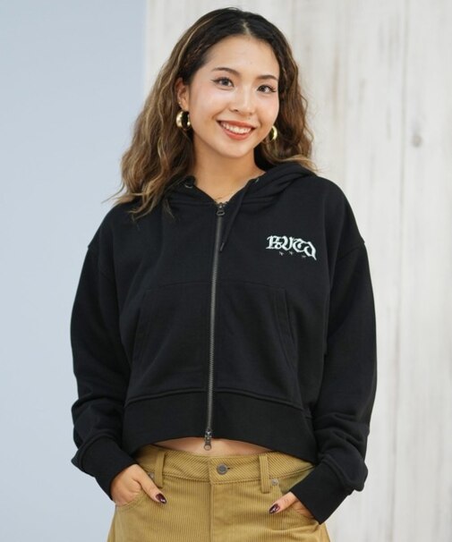 RVCA/NEAT ZIP HOODIE パーカー ジップアップフーディー クロップド丈 BF044-014 ルーカ レディース ムラサキスポーツ