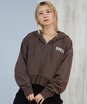 RVCA/NEAT ZIP HOODIE パーカー ジップアップフーディー クロップド丈 BF044-014 ルーカ レディース ムラサキスポーツ