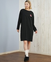 RVCA/Tシャツワンピース バックプリントTシャツBF044-350 ルーカ レディース ムラサキスポーツ