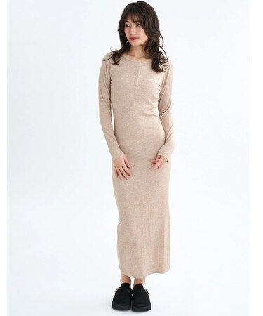 RVCA/HENRY NECK SLIM DRESS ワンピース ヘンリーネック リブワンピースBF044-351 ルーカ レディース ムラサキスポーツ