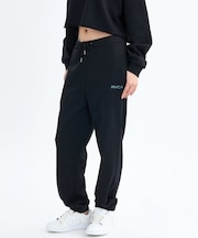 RVCA/スウェットパンツ セットアップ対応 BF044-702 ウエストゴム ワイドパンツ ルーカ レディース ムラサキスポーツ