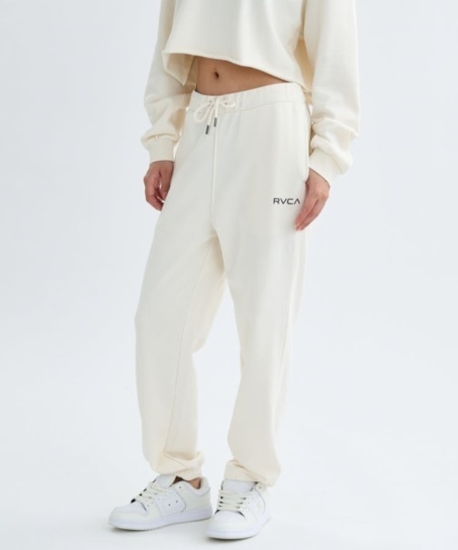 RVCA/スウェットパンツ セットアップ対応 BF044-702 ウエストゴム ワイドパンツ ルーカ レディース ムラサキスポーツ