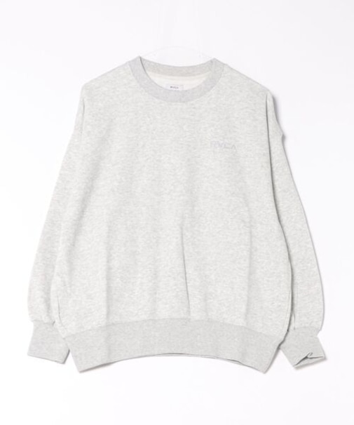 RVCA/スウェット バックプリントトレーナー BF044-P01 クロップド丈 ルーズシルエット レディース ムラサキスポーツ