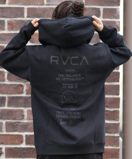 RVCA/ジップアップ パーカー バックプリント ロゴ BF044-P02 ルーカ レディース ムラサキスポーツ