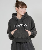 RVCA/プルオーバー パーカー クロップド丈 ショート丈 ロゴ CROPPED HOODIE BF044-P03 ルーカ レディース ムラサキスポーツ