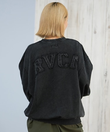 RVCA/スウェット クルーネックトレーナー BF044-P04 バックプリント 長袖 レディース ムラサキスポーツ