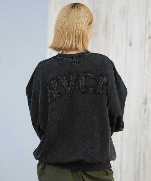 RVCA/スウェット クルーネックトレーナー BF044-P04 バックプリント 長袖 レディース ムラサキスポーツ
