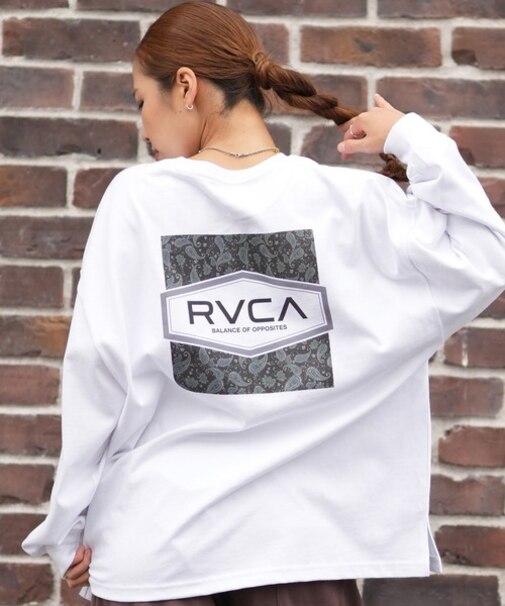 RVCA/長袖 Tシャツ ロンT バックプリント ロゴ オーバーサイズ BF044-P51 ルーカ レディース ムラサキスポーツ