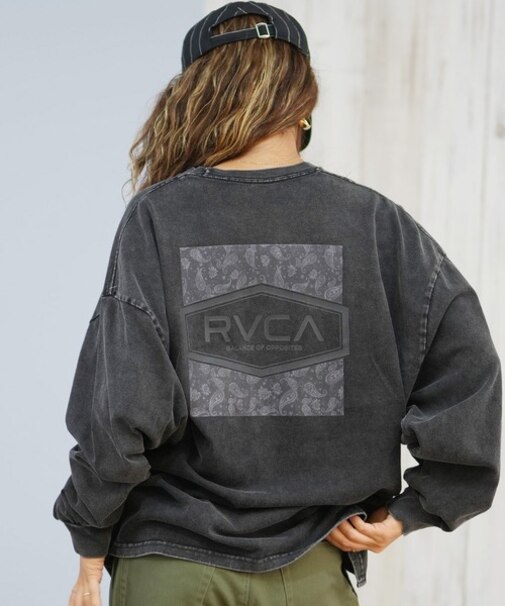 RVCA/長袖 Tシャツ ロンT バックプリント ロゴ オーバーサイズ BF044-P51 ルーカ レディース ムラサキスポーツ