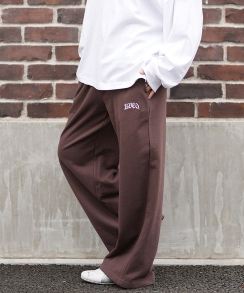 RVCA/ロングパンツ バギー スウェットパンツ ロゴ ワンポイント WIDE SWEAT NEAT LONG PANTS BF044-P71 ルーカ レディース ムラサキスポーツ