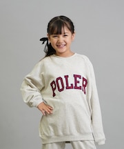 POLER/キッズ  長袖 トレーナー スウェット クルーネック カレッジロゴ 裏毛 セットアップ対応 ジュニア 子供 259MCV0038 ポーラー/男の子 女の子 ムラサキスポーツ