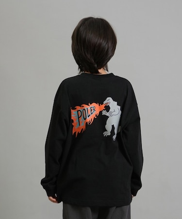 POLER/キッズ 長袖 Tシャツ ロンT バックプリント KIDS ZILLA L S TEE 259MCV0039 ジュニア 子供 ポーラー/男の子 女の子 ムラサキスポーツ