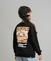 BILLABONG/キッズ 長袖トレーナー スウェット クルーネック レオパード柄 ロゴ バックプリント 裏毛 親子コーデ BF016-030 ジュニア 子供 ビラボン/男の子 女の子 ムラサキスポーツ