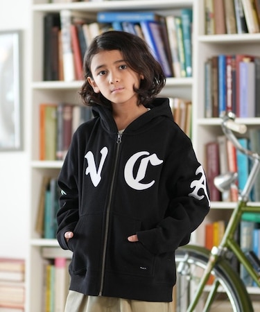 RVCA/キッズ ジップアップ パーカー 親子でお揃い スウェット フーディー ロゴ 裏起毛 BF046-004 ジュニア 子供 ルーカ/男の子 女の子 ムラサキスポーツ