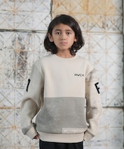 RVCA/キッズ 長袖トレーナー スウェット クルーネック ロゴ バックプリント ペイズリー 裏起毛 親子コーデ ジュニア 子供 BF046-006 ルーカ/男の子 女の子 ムラサキスポーツ