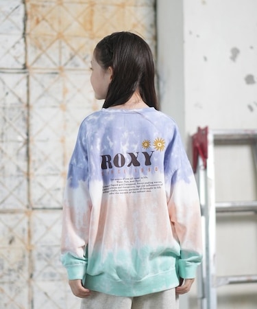 ROXY/キッズ 長袖トレーナー スウェット クルーネック バックプリント タイダイ ミニ裏毛 TLT254091 ジュニア 子供 ロキシー/男の子 女の子 ムラサキスポーツ
