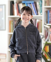 ROXY/キッズ 長袖 ジップアップ パーカー スウェット フーディー ロゴ 裏毛 セットアップ対応 TZP254616M ジュニア 子供 ロキシー/男の子 女の子 ムラサキスポーツ