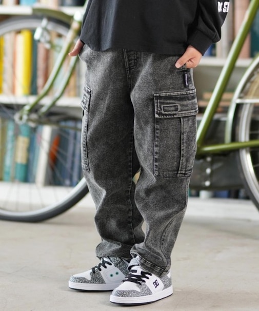 DC/キッズ ロンパン デニム ロングパンツ 25 KD WIDE CARGO PANT YPT254506 ジュニア 子供 ディーシー/男の子 女の子 ムラサキスポーツ