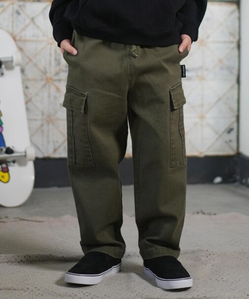 DC/キッズ ロンパン デニム ロングパンツ 25 KD WIDE CARGO PANT YPT254506 ジュニア 子供 ディーシー/男の子 女の子 ムラサキスポーツ