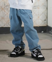 DC/キッズ ロンパン デニム ロングパンツ 25 KD WIDE CARGO PANT YPT254506 ジュニア 子供 ディーシー/男の子 女の子 ムラサキスポーツ