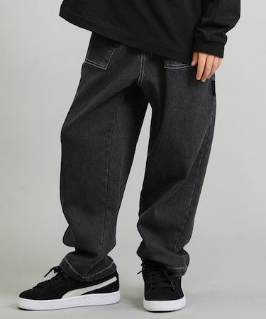 DC/キッズ ロンパン デニム ロングパンツ 25 KD WIDE PAINTER PANT YPT254507 ジュニア 子供 ディーシー/男の子 女の子 ムラサキスポーツ