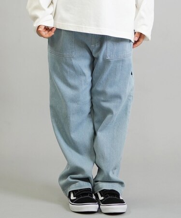 DC/キッズ ロンパン デニム ロングパンツ 25 KD WIDE PAINTER PANT YPT254507 ジュニア 子供 ディーシー/男の子 女の子 ムラサキスポーツ
