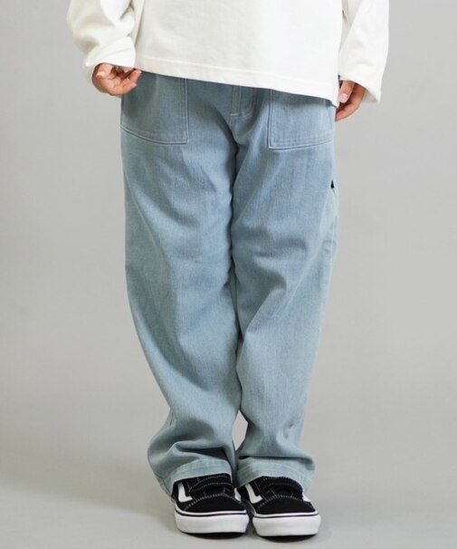DC/キッズ ロンパン デニム ロングパンツ 25 KD WIDE PAINTER PANT YPT254507 ジュニア 子供 ディーシー/男の子 女の子 ムラサキスポーツ