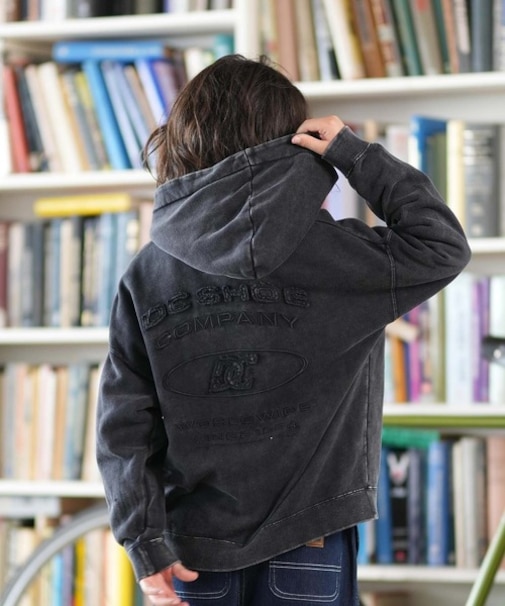 DC/キッズ ジップアップ パーカー ダメージ加工 KD HIDDEN ZH フーディ YZP254509 ジュニア 子供 ディーシー/男の子 女の子 ムラサキスポーツ