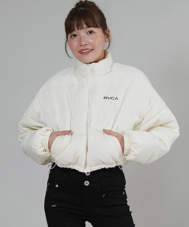 RVCA/ジャケットアウター MINI RVCA CROPPED PUFFER JACKET BF044-752 ルーカ レディース ムラサキスポーツ