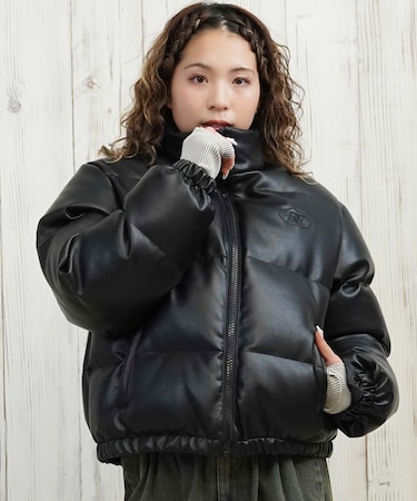 DCSHOES/中綿ジャケット アウター ショート丈 短丈 ビッグシルエット デニム PUレザー LJK254301 ディーシーシューズ レディース ムラサキスポーツ