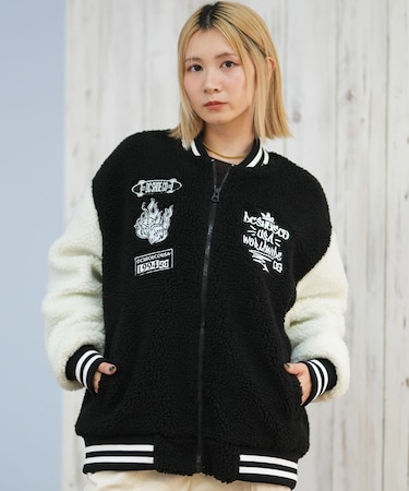 【限定】DCSHOES/ジャケット ボア オーバーサイズ BOA VARSITY JACKET LJK254316M ディーシー レディース ムラサキスポーツ限定