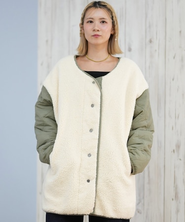 ROXY/リバーシブルアウター ジャケット キルト ボア シンプル MONSTER JACKET RJK254619M レディース ロキシー アウター ムラサキスポーツ