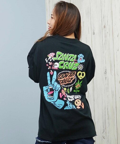 【限定】SANTACRUZ/長袖 Tシャツ ロンT バックプリント オーバーサイズ 502254431 サンタクルーズ レディース ムラサキスポーツ限定